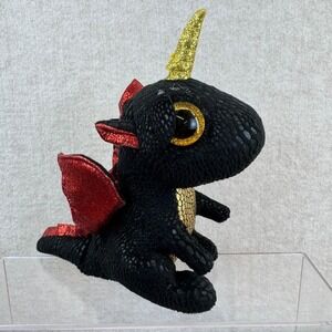 Ty Beanie Boos Dragon Gold Horn Red Wings Plush 6 inch